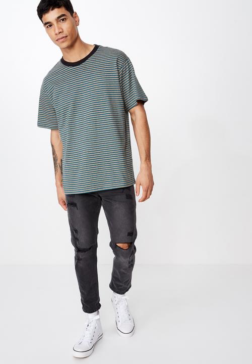 Cotton On - Dylan short sleeve tee - green & white 