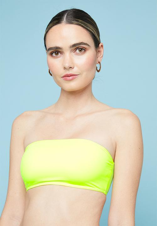Superbalist - Bandeau bikini top - lumo yellow 