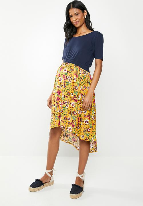edit Maternity - Dipped hem combo dress - multi