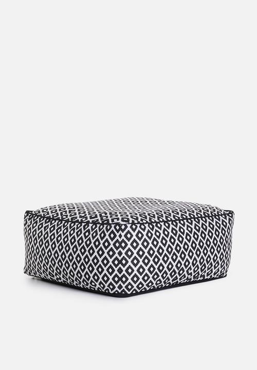 Sixth Floor - Outdoor floor cushion - black geo