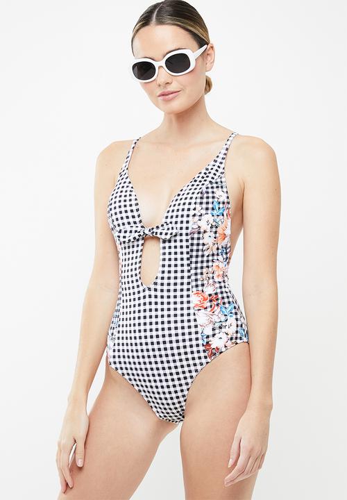 PIHA - Knot plunge swimsuit - multi