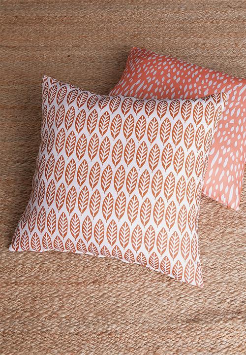 Sixth Floor - Leaves cushion cover - rust