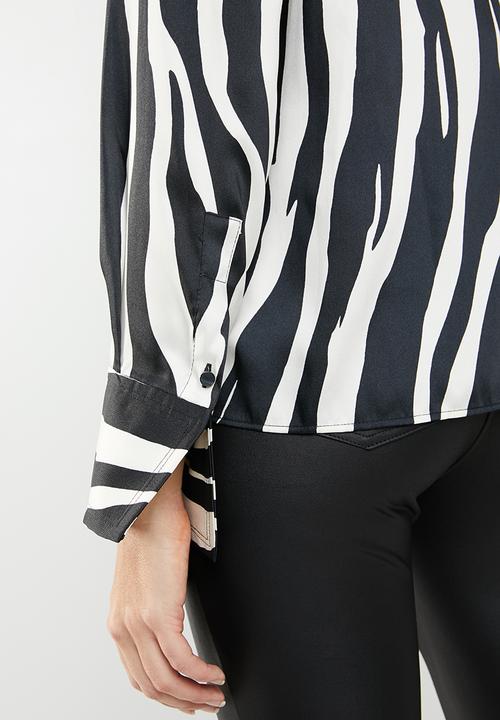 MANGO - Zebra blouse - black & white 