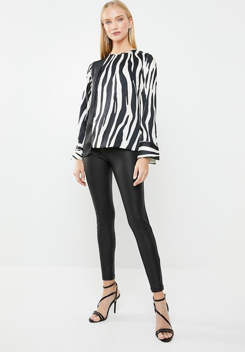 MANGO - Zebra blouse - black & white 