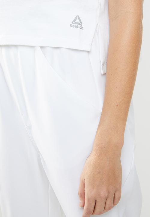 Reebok - Combat perforated crop - white