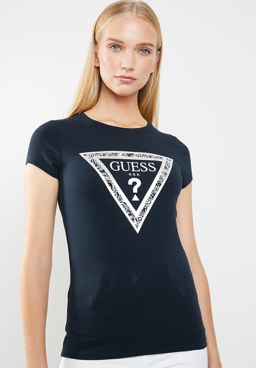 GUESS - Short sleeve motif tri tee - navy