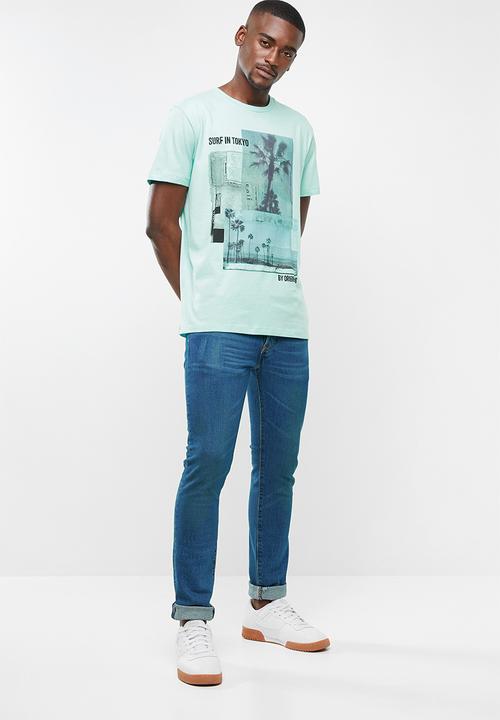 Jack & Jones - Goldie short sleeve crew neck T-shirt - blue