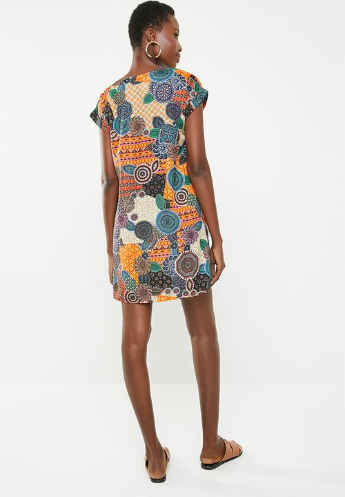 Revenge - Cap sleeve tunic dress - multi