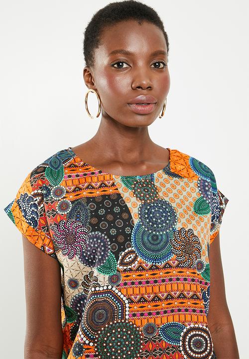 Revenge - Cap sleeve tunic dress - multi