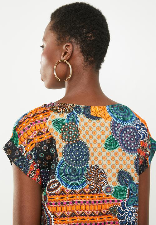 Revenge - Cap sleeve tunic dress - multi