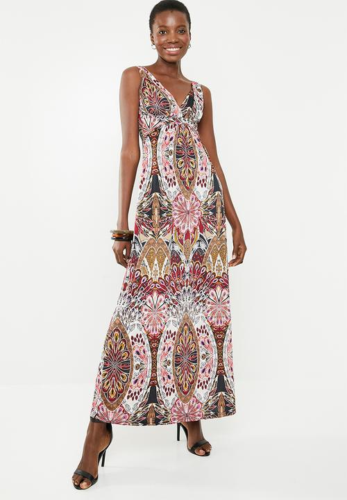 Revenge - Sleeveless empire front maxi - multi