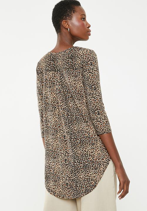 Revenge - Leopard print hi low top - multi 