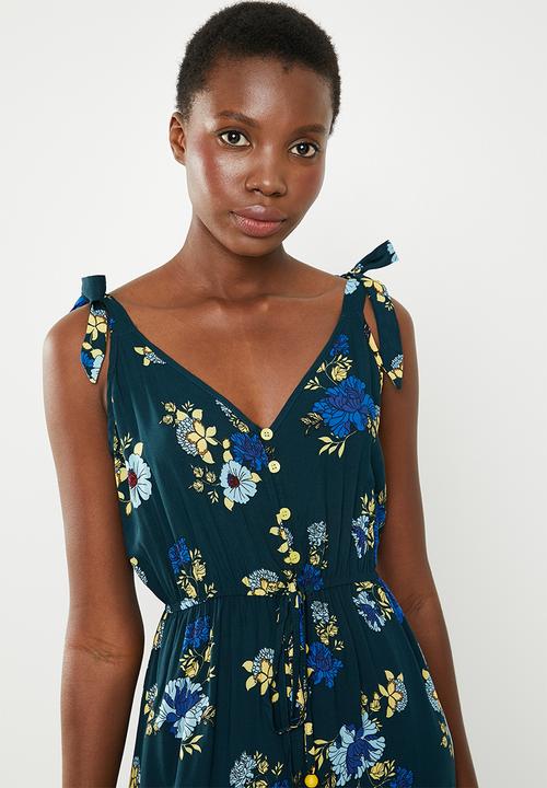 Revenge - V-neck tiered maxi dress - multi black