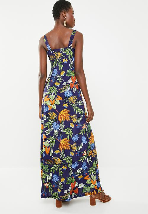 Revenge - Empire line leaf print maxi - multi 