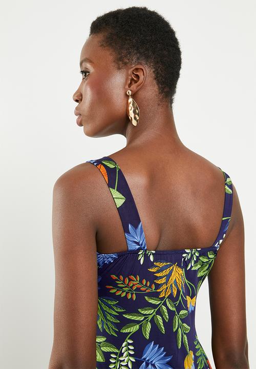 Revenge - Empire line leaf print maxi - multi 