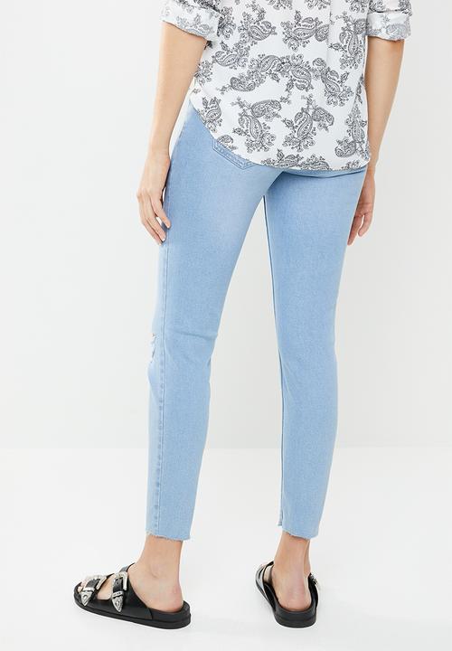 New Look - Bleached rip skinny jeans - blue