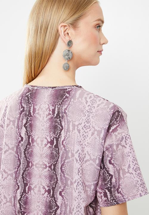 New Look - Snake T-shirt dress - pink