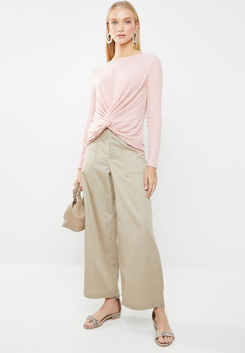 New Look - Ribbed twist top - pink