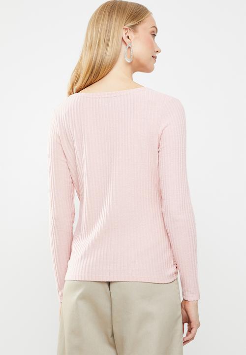 New Look - Ribbed twist top - pink