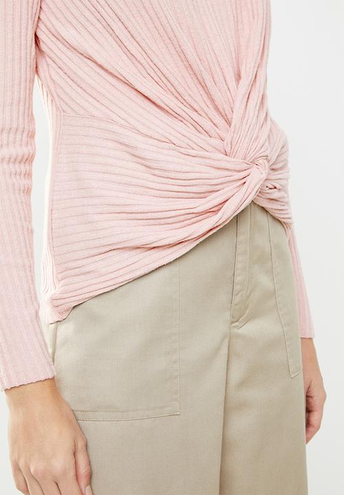 New Look - Ribbed twist top - pink