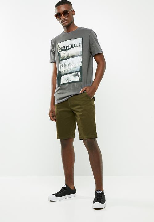 Jack & Jones - Goldie short sleeve crew neck T-shirt - grey