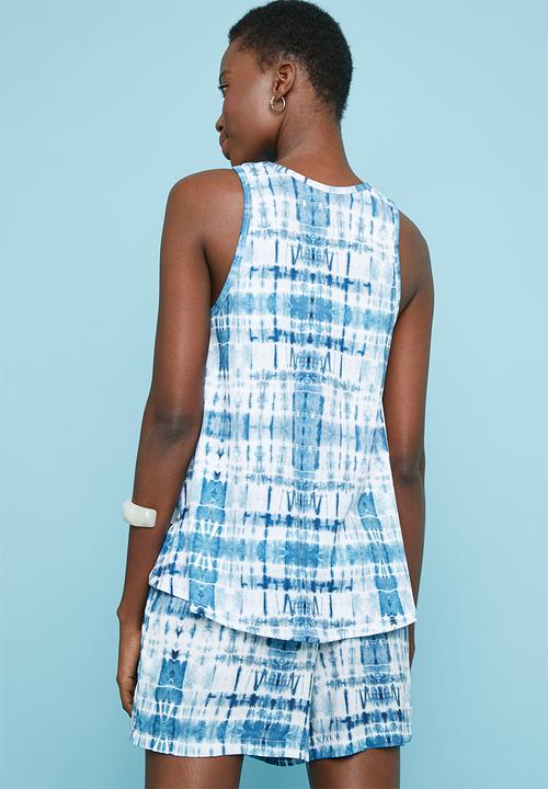 Superbalist - Tie-dye printed relaxed vest - blue
