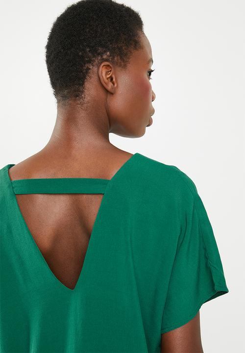 Superbalist - V-neck basic blouse - green