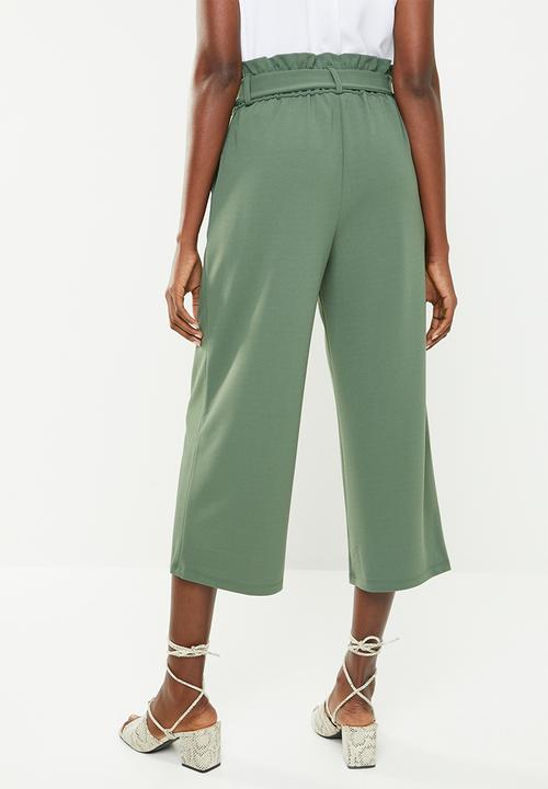 Jacqueline de Yong - Tailor wide culotte pant - green