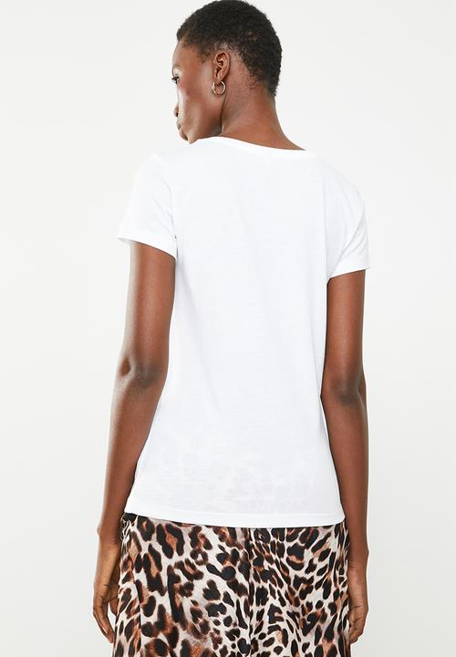 ONLY - Amy fit arrow tee - white