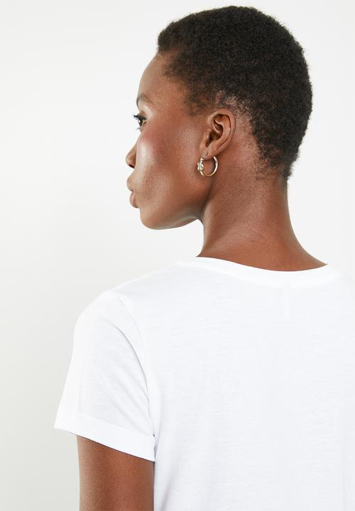 ONLY - Amy fit feather tee - white