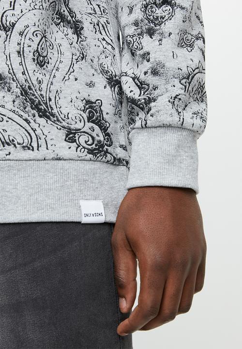 Only & Sons - Juan crew neck top - grey