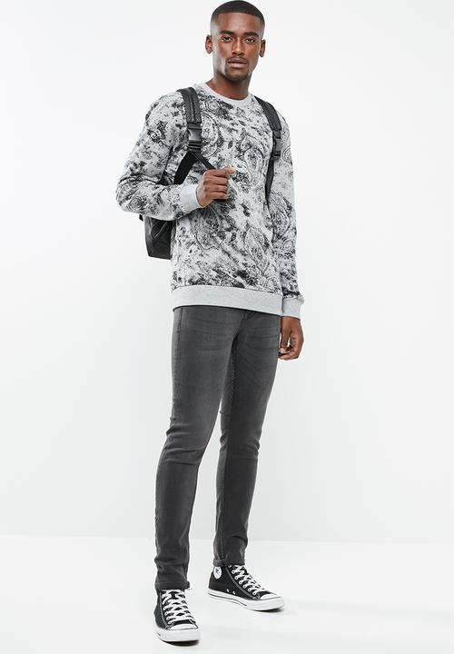 Only & Sons - Juan crew neck top - grey