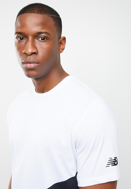 New Balance  - Rwt heather short sleeve print T-shirt - white