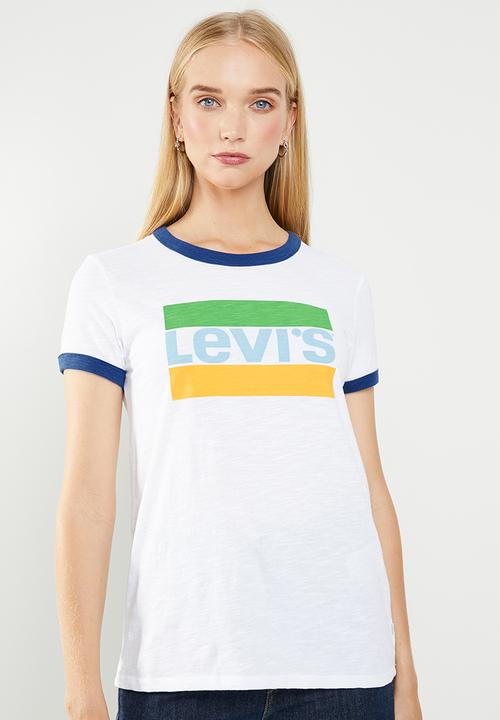 Levi’s® - Perfect ringer tee - white & blue