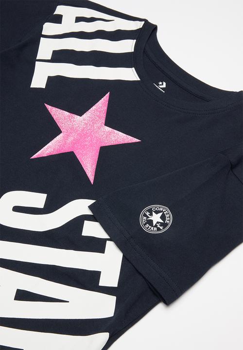 Converse - Converse girls all star cross body box T-shirt - navy