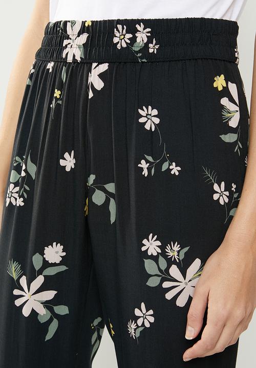 Jacqueline de Yong - Star floral pants - black