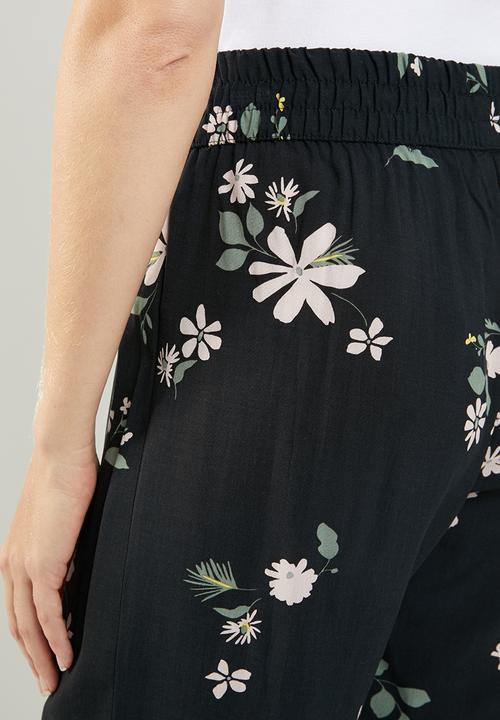 Jacqueline de Yong - Star floral pants - black