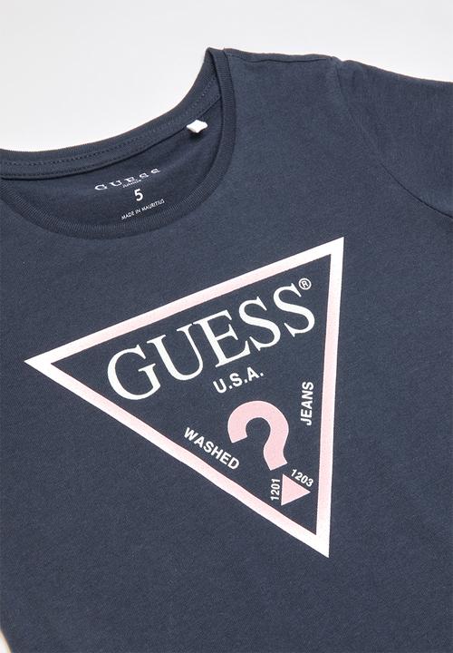 GUESS - Girls short sleeve core triangle tee - blue