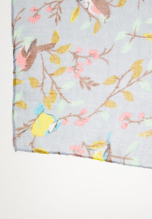 Joy Collectables - Leaf print scarf - blue