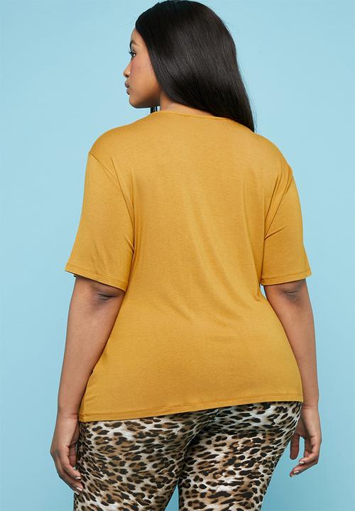 Superbalist - Tie front tee - mustard