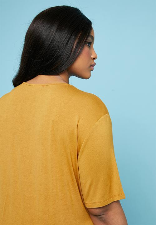 Superbalist - Tie front tee - mustard