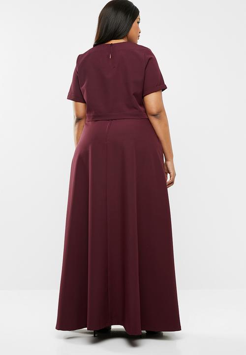 AMANDA LAIRD CHERRY - Plus size lindiwe skirt & naledi top set - burgundy