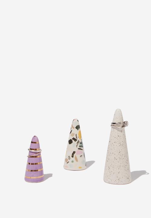 Typo - Jewellery cones - beige & purple 