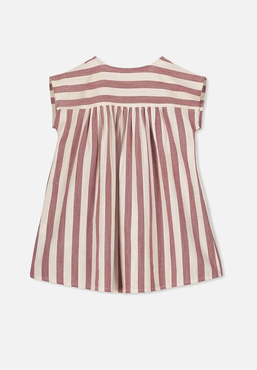 Cotton On - Penny short sleeve dress - red & cream 