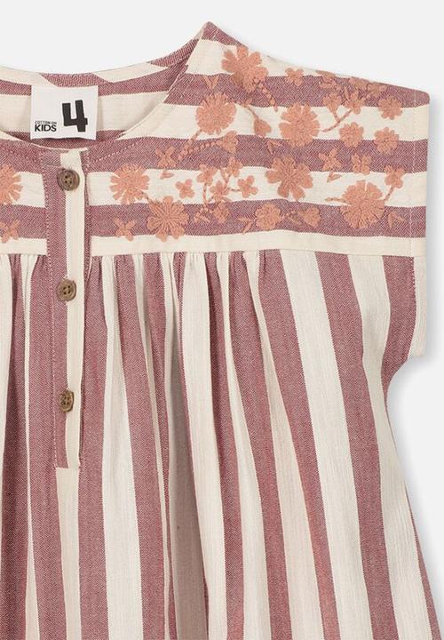 Cotton On - Penny short sleeve dress - red & cream 
