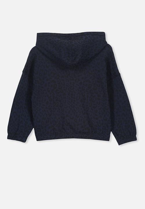 Cotton On - Suvi crop hoodie - black & blue