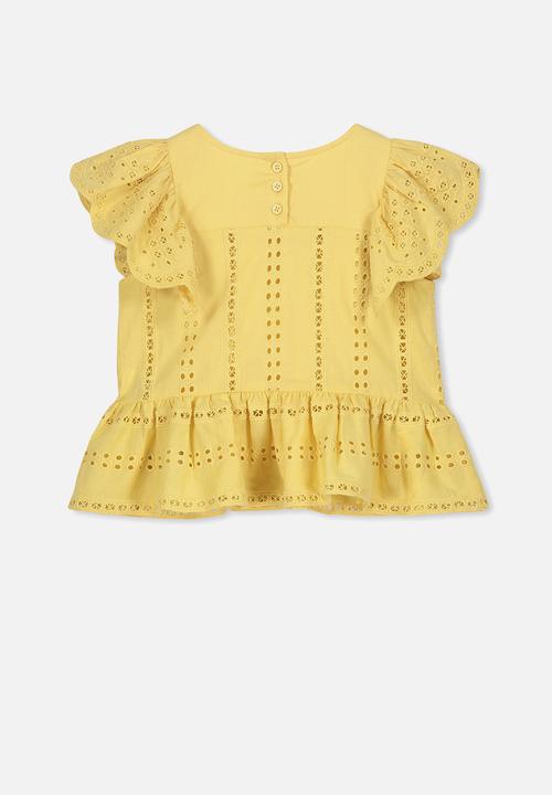 Cotton On - Kiko frill top - yellow