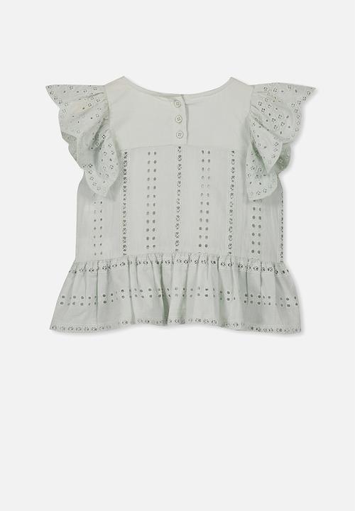 Cotton On - Kiko frill top - grey 