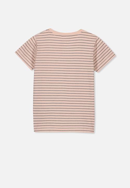 Cotton On - Core short sleeve tee - peach & black