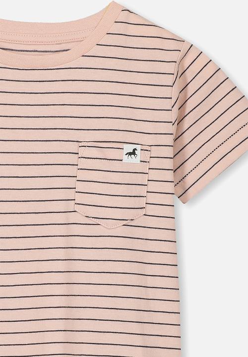 Cotton On - Core short sleeve tee - peach & black